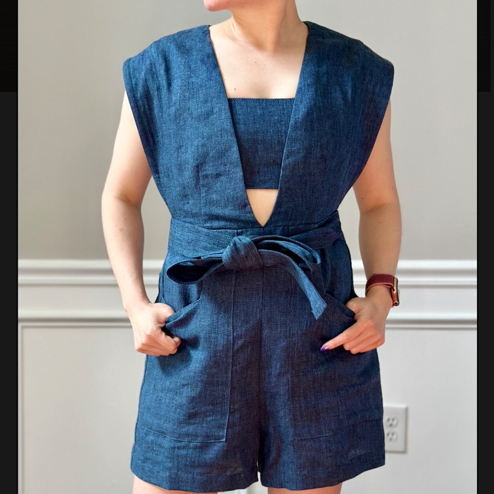 BANANA REPUBLIC MAXINE LINEN ROMPER SET